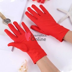 Manusi elegante din lycra simple MNS006MM Rosii scurte